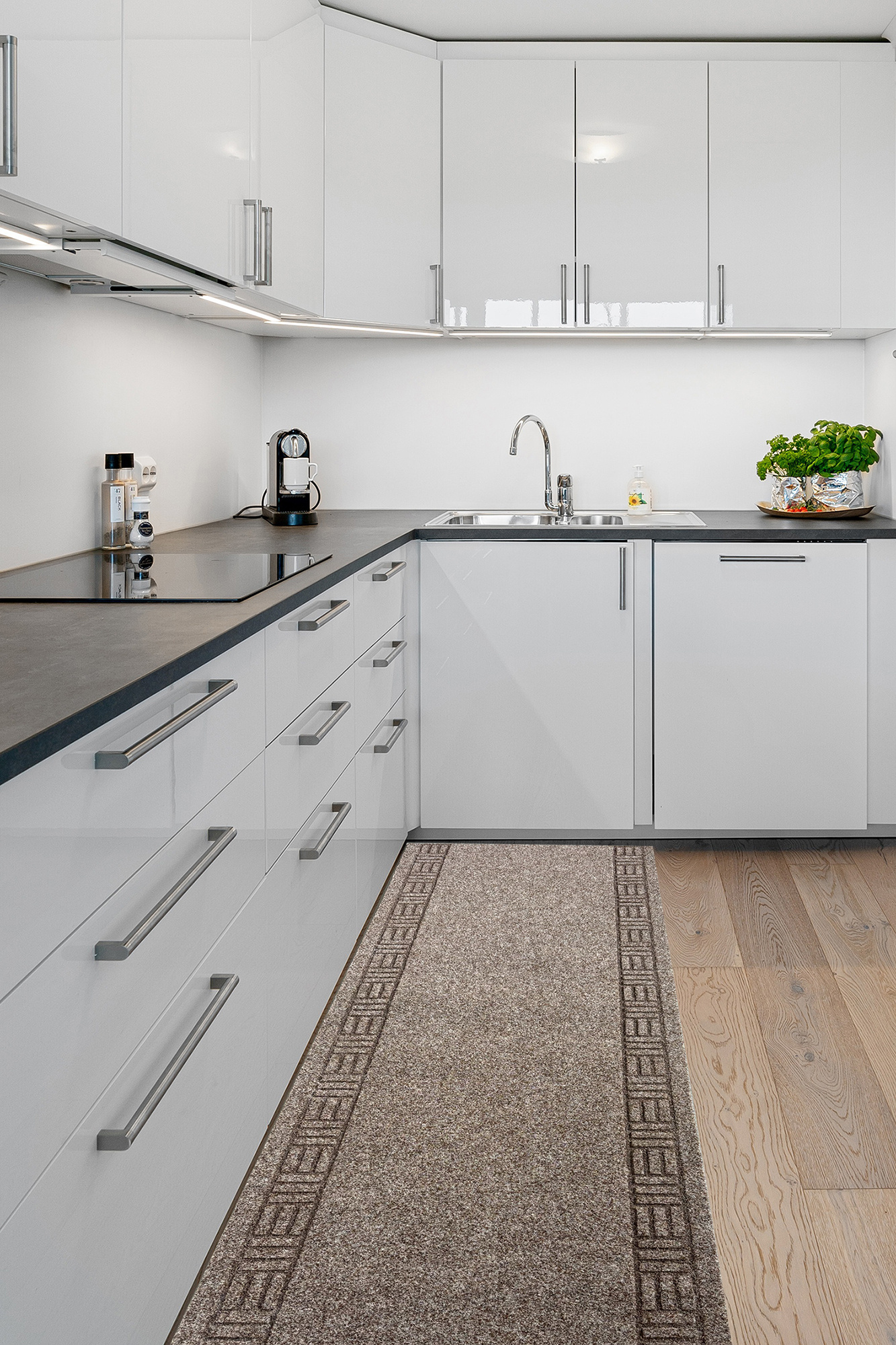 Monaco - Naaldvilt Keukenloper - Beige - 66 cm