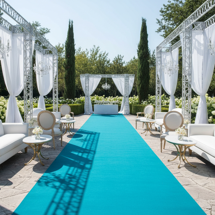 JYG Rode Loper – Turquoise Variant | Event Tapijt 2m Breed