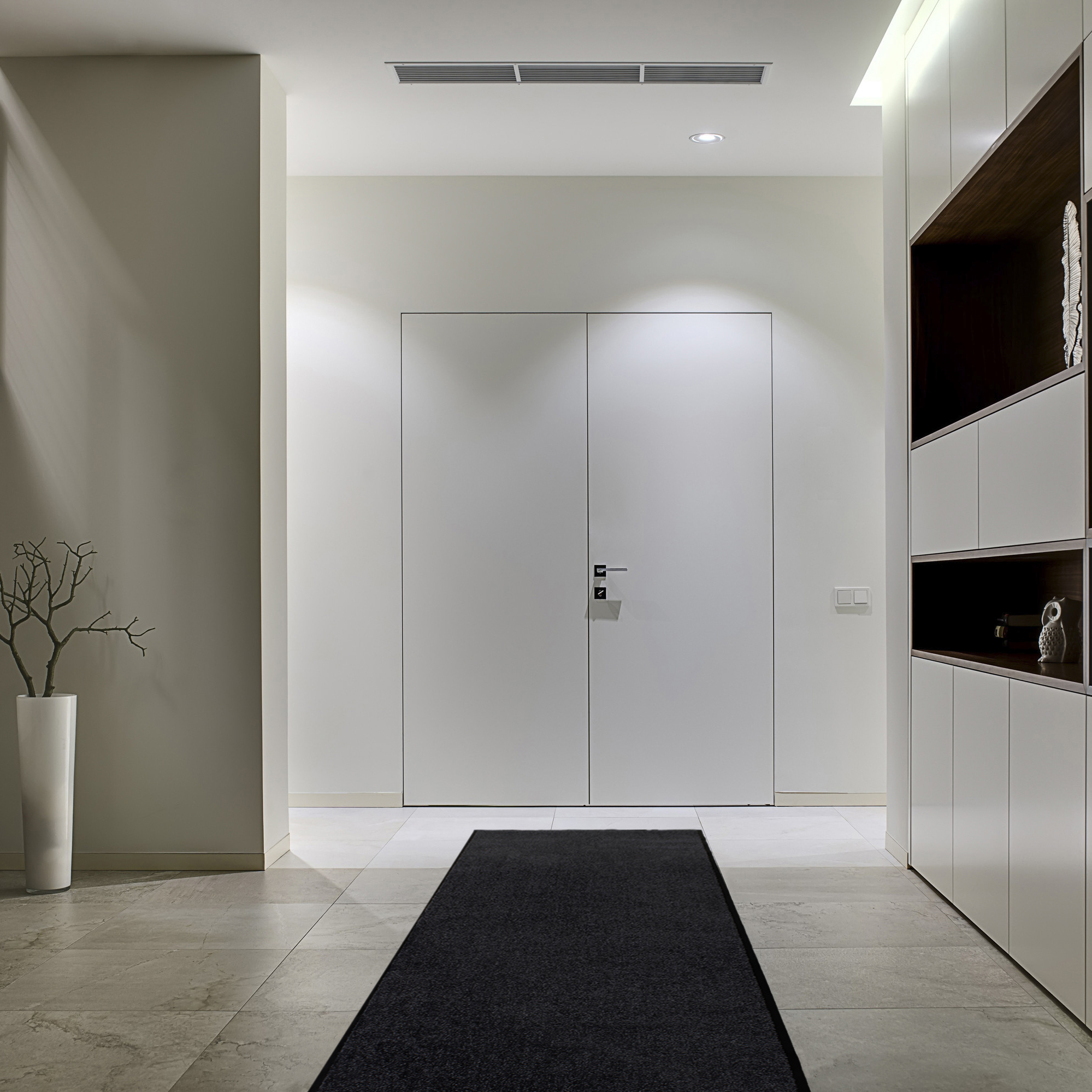 JYG Deurmat -loper Cleanwash zwart - 90cm breed - rand 2 zijden