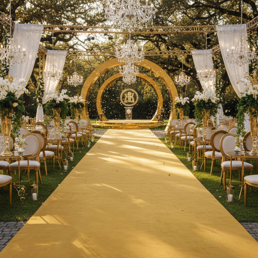 JYG Rode Loper – Gouden Variant | Event Tapijt 1m Breed