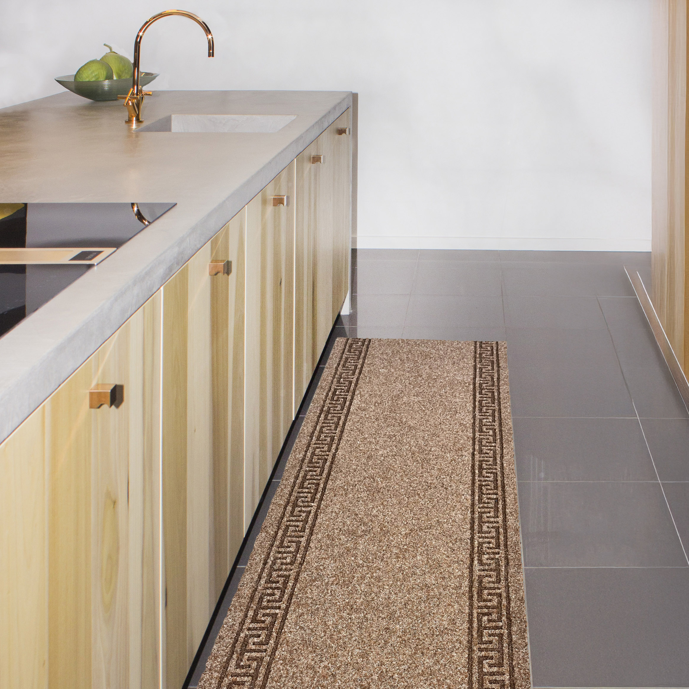 JYG Kreta beige - Antislip Naaldvilt Loper – 66 cm breed