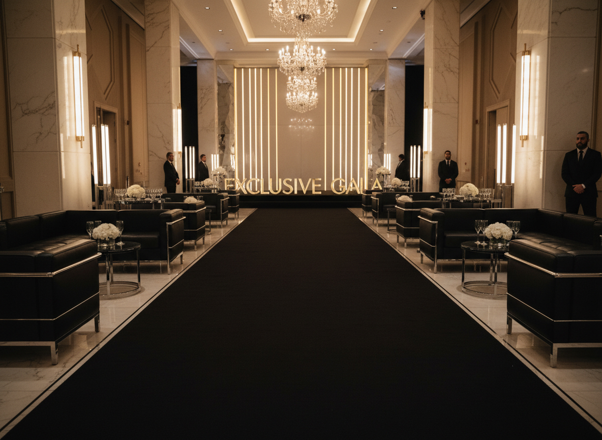 JYG Rode Loper – Zwart Variant | Naaldvilt Event Tapijt 2m Breed