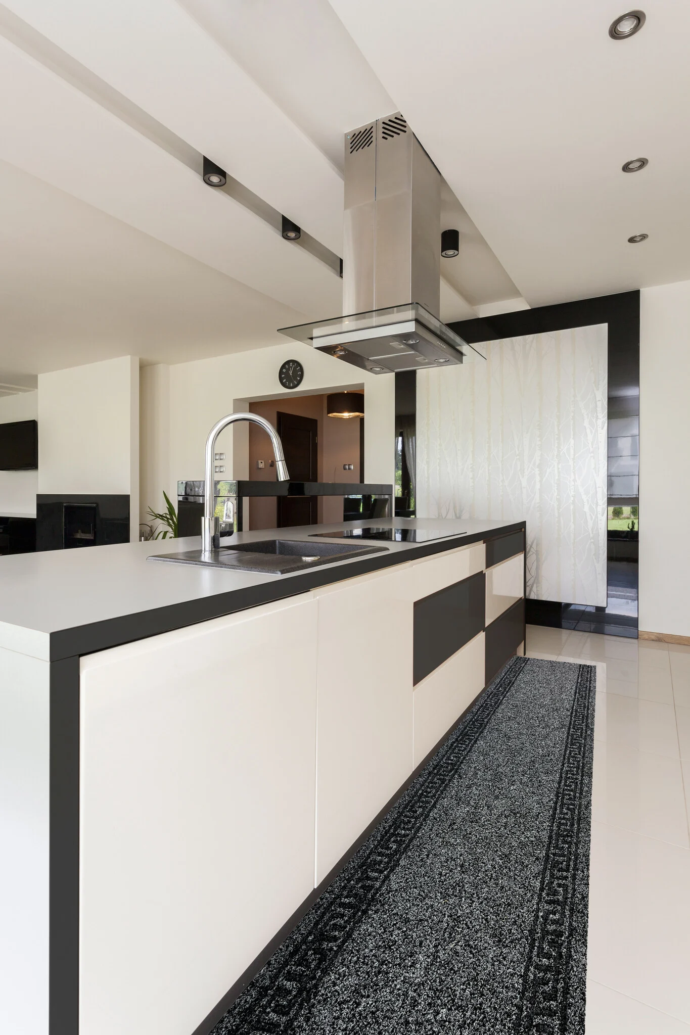 Kreta - Naaldvilt Keukenloper - Antraciet - 66 cm