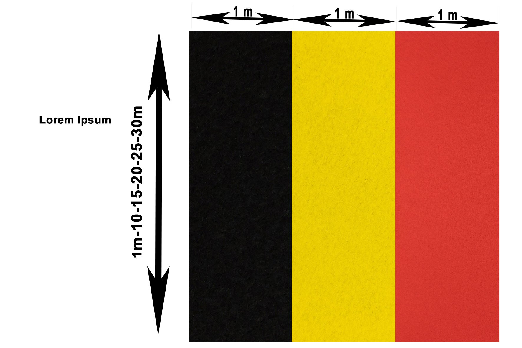 Belgische vlag tapijtloper op lengte - 300cm breed