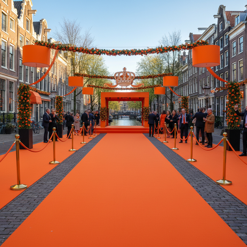 JYG Rode Loper – Oranje Variant | Event Tapijt 1m Breed