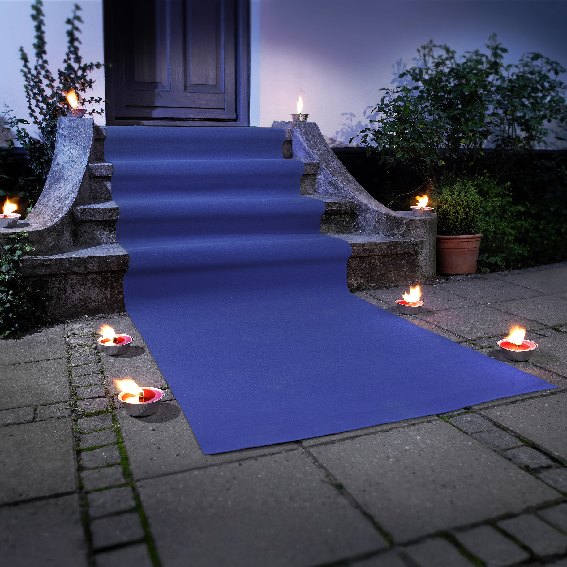 JYG Rode Loper – Donkerblauwe Variant | Event Tapijt 2m Breed