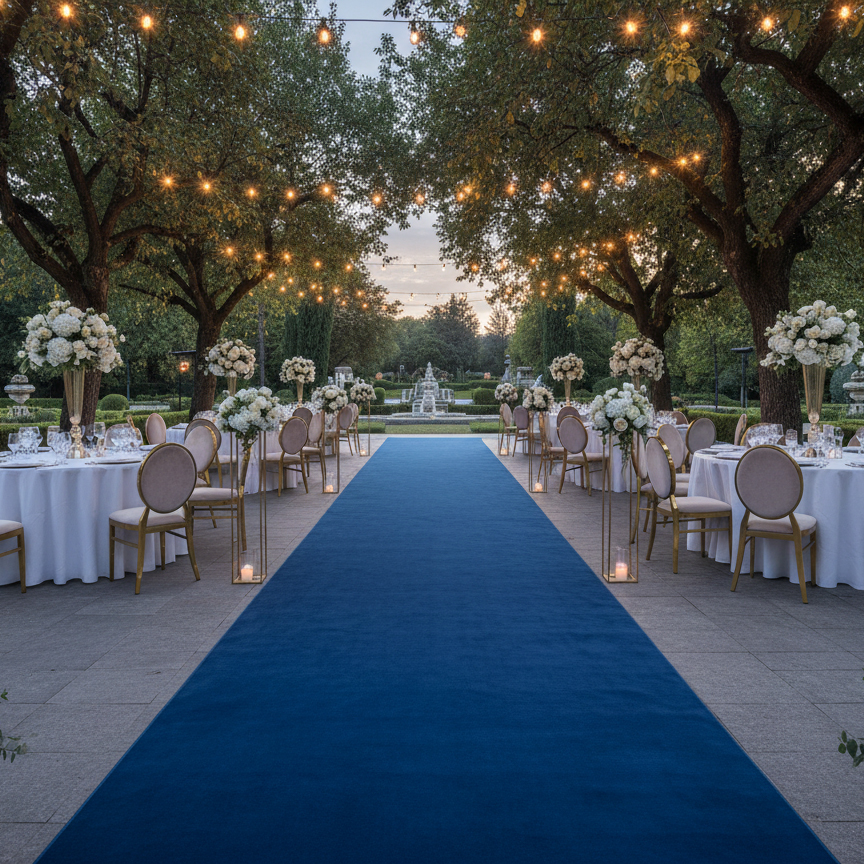 JYG Rode Loper – Donkerblauwe Variant | Event Tapijt 2m Breed