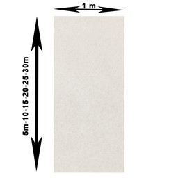 Witte Loper met beschermfolie op lengte - breedte 100 cm