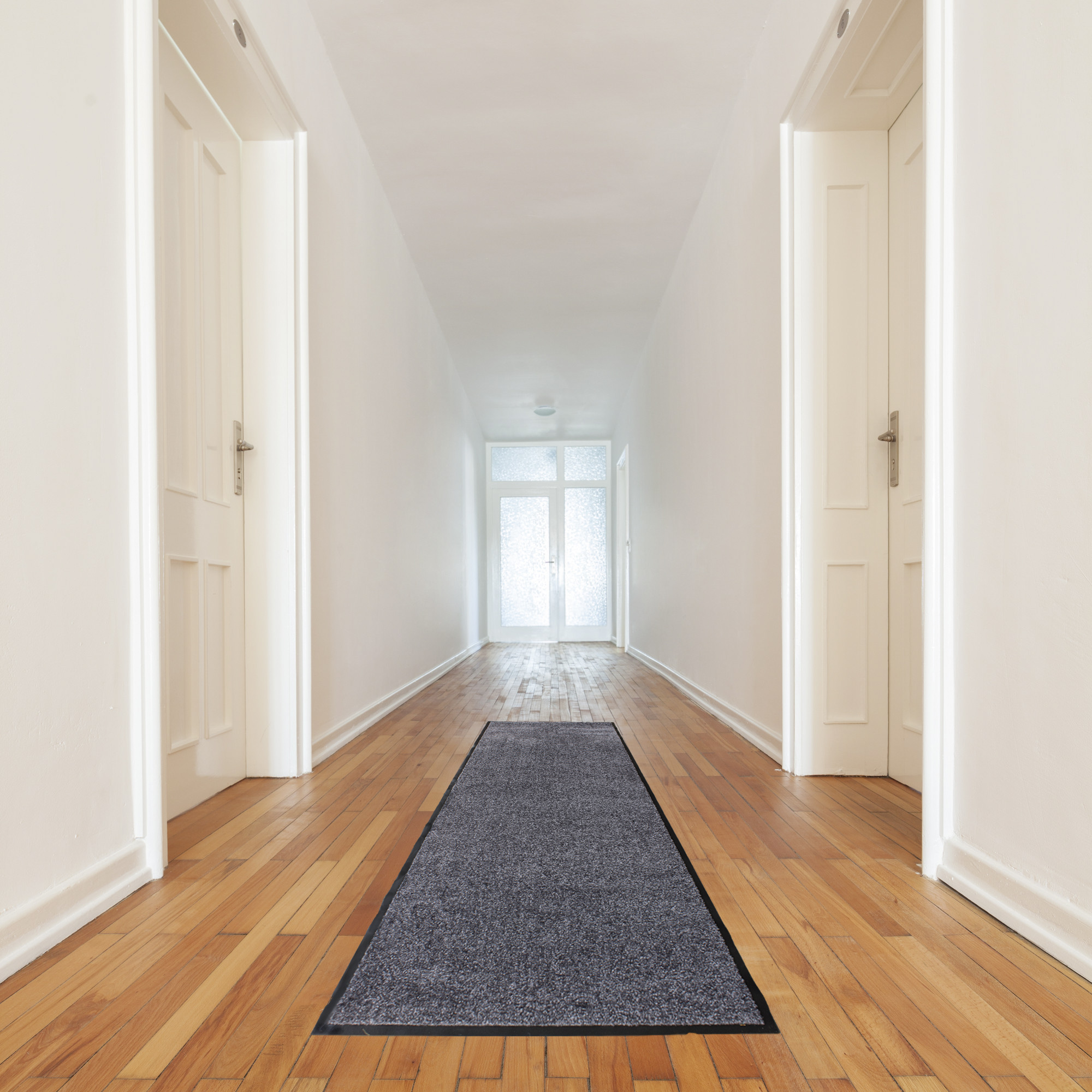 JYG Deurmat -loper Cleanwash grijs - 90cm breed - rand 4 zijden