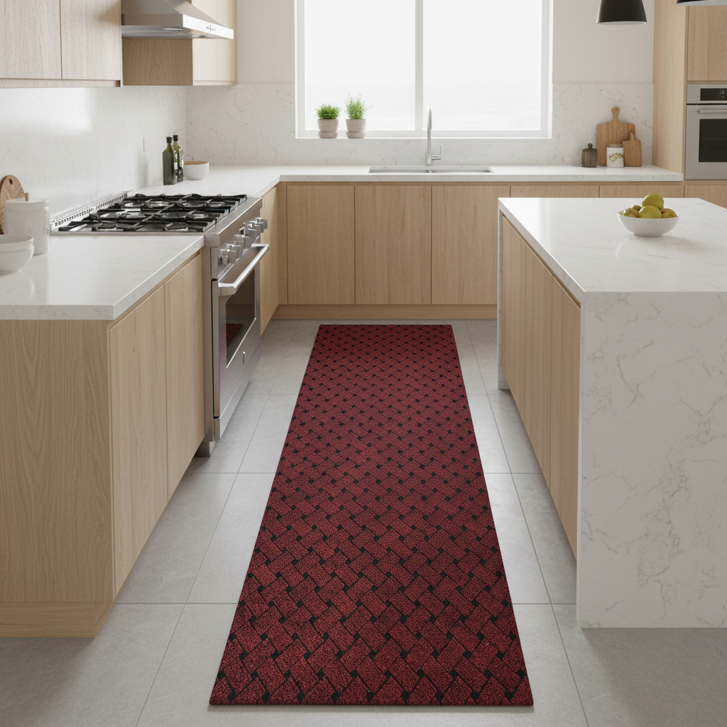 JYG UNION Rood Tapijtloper - Keukenloper – Antislip - 66cm breed