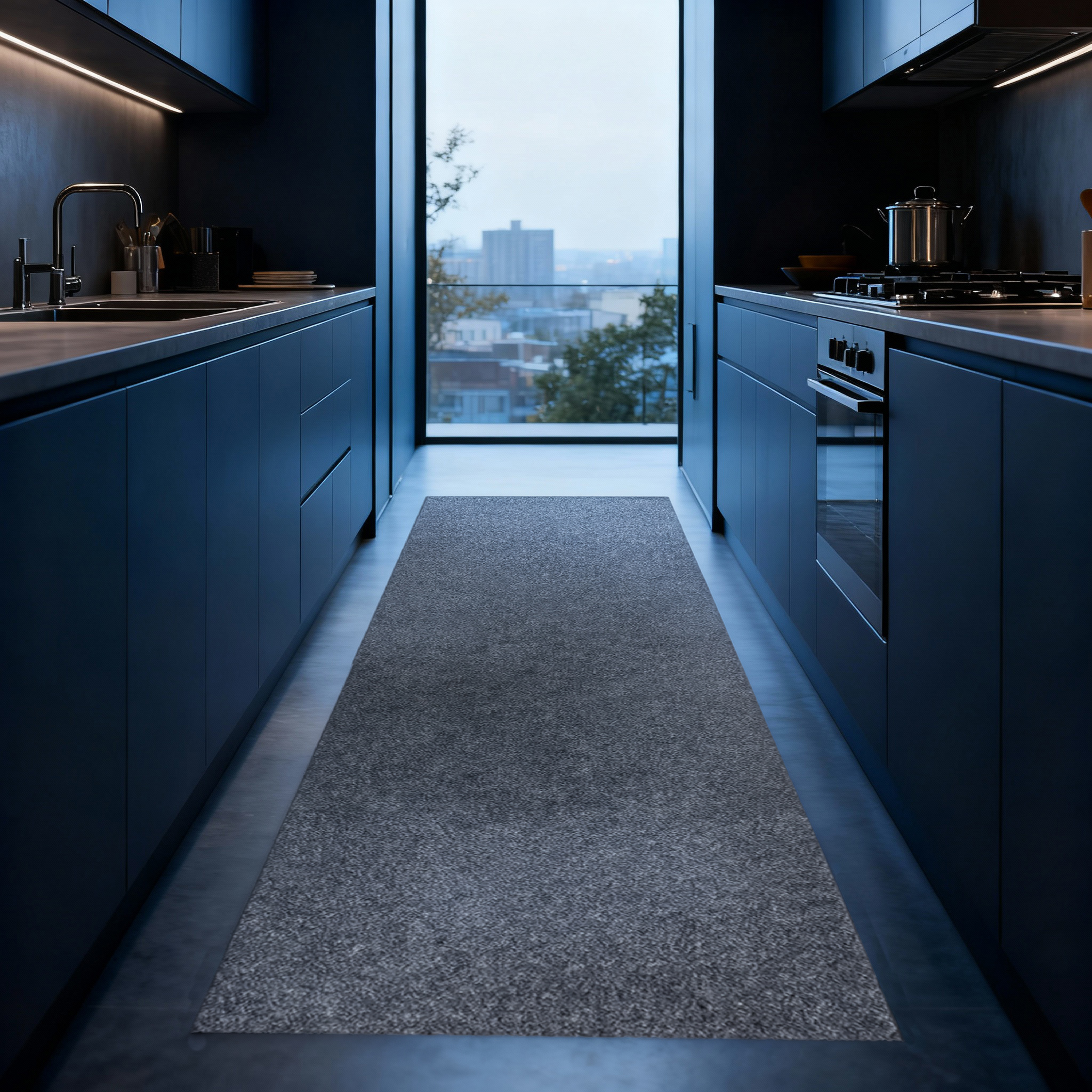 JYG STAR Grijs - antislip tapijtloper  – 50 cm breed