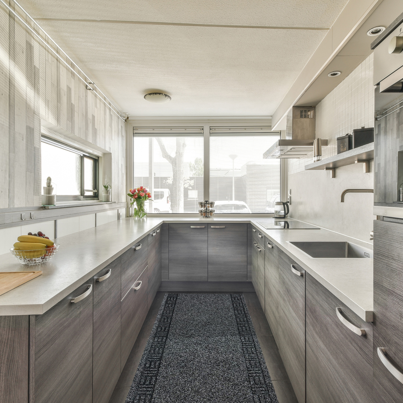 JYG MONACO Antraciet Tapijtloper - Keukenloper – Antislip - 66cm breed