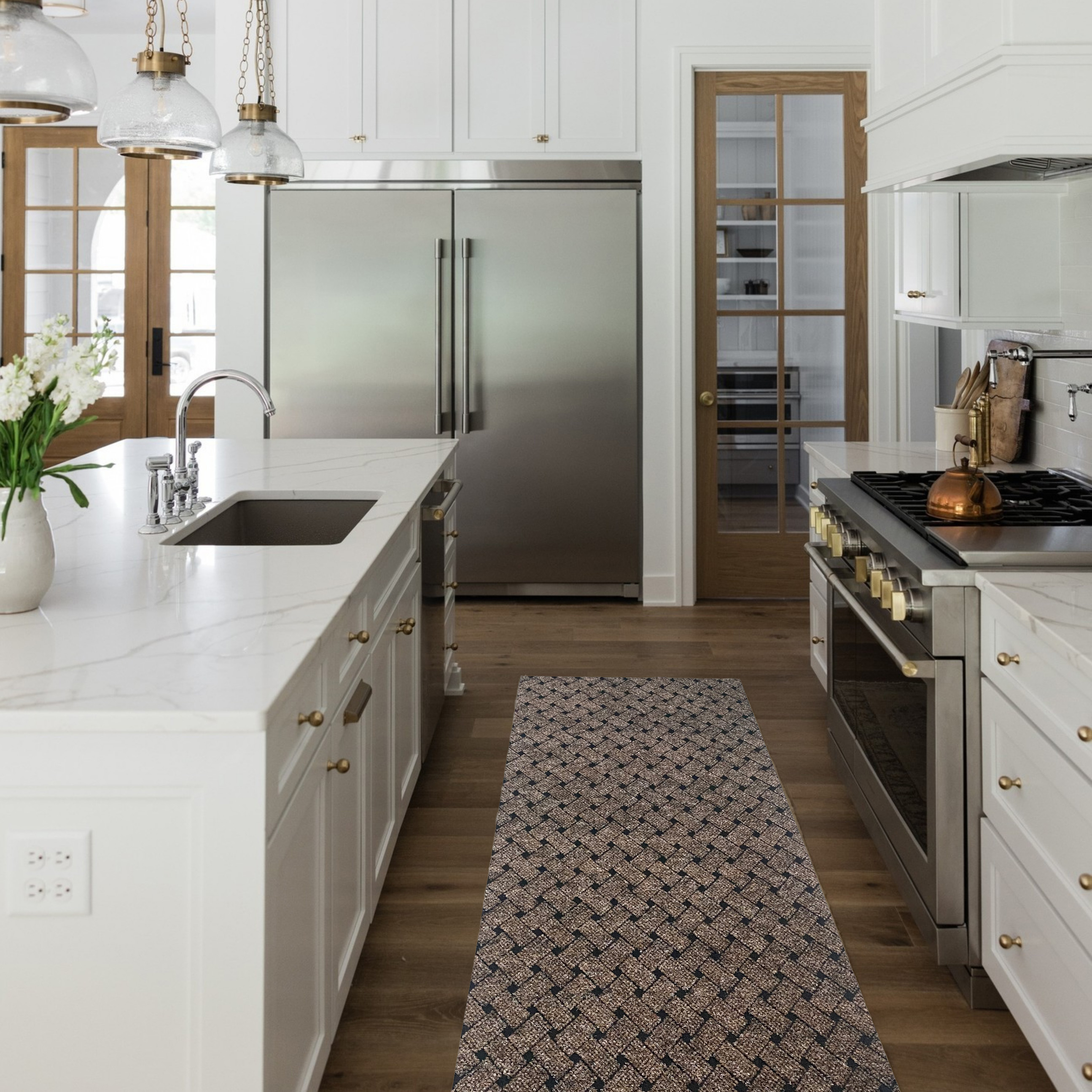 JYG UNION Bruin Tapijtloper - Keukenloper – Antislip - 66cm breed