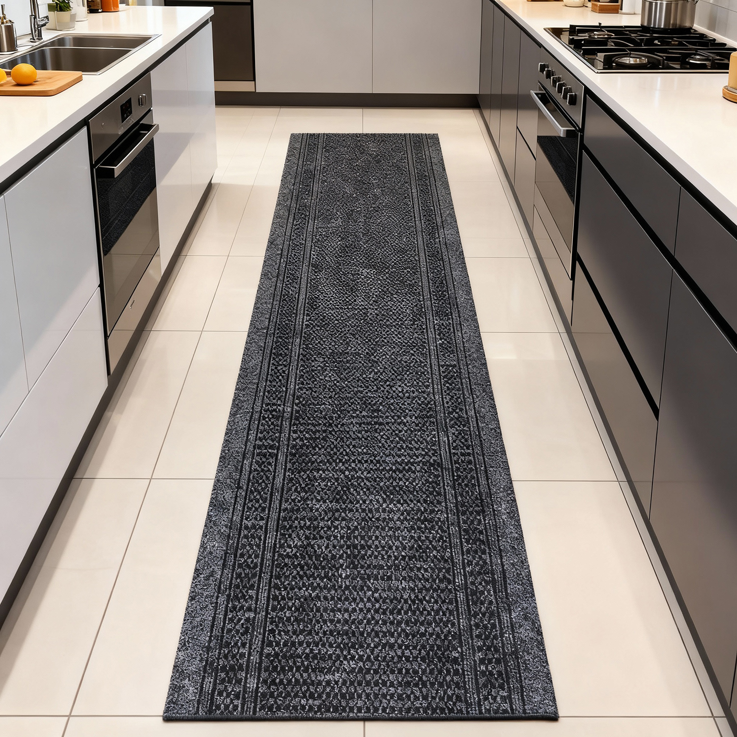 JYG Racing antraciet - Antislip tapijtloper – 80 cm breed