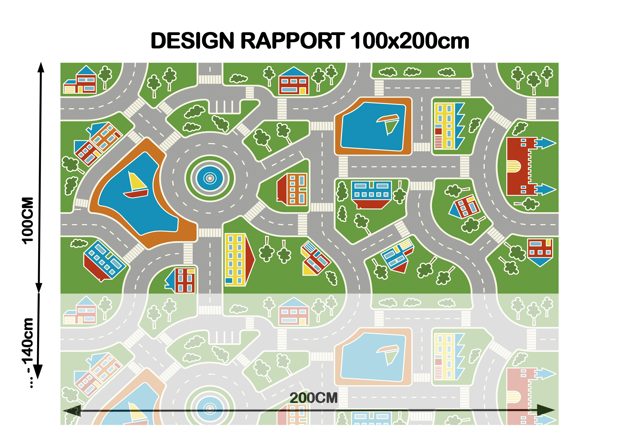 Vinystreet - Vinyl Verkeerstapijt - Verkeerskleed - speelmat