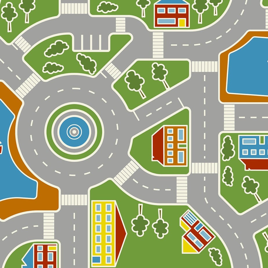 Vinystreet - Vinyl Verkeerstapijt - Verkeerskleed - speelmat