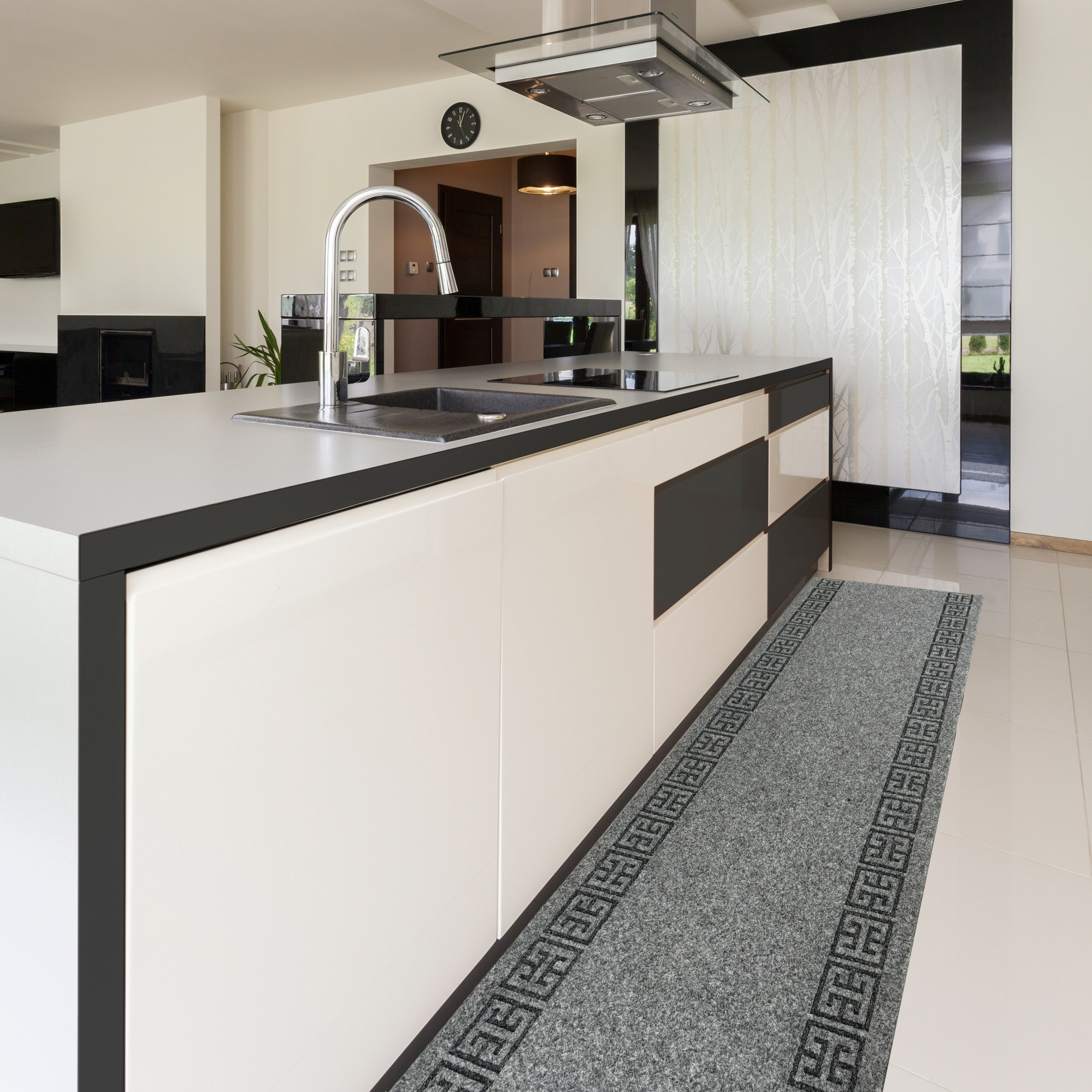 JYG Corsica grijs - Antislip Naaldvilt Loper – 66 cm breed