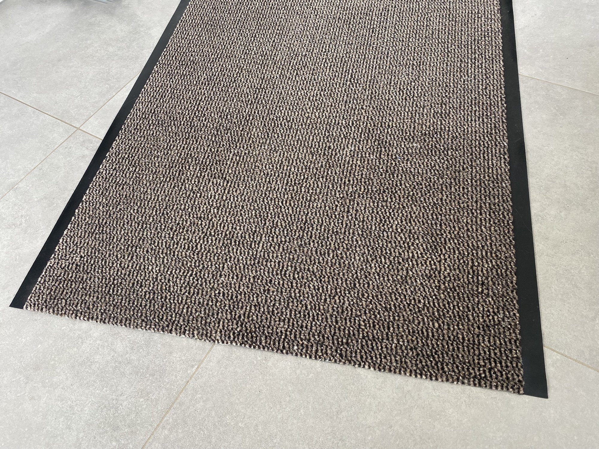 Enter beige - 2 lange zijden afwerking - deurmat schoonloop loper - Maatwerk - 90cm