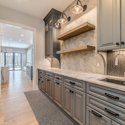 Stripe - Naaldvilt Keukenloper - beige - 100 cm