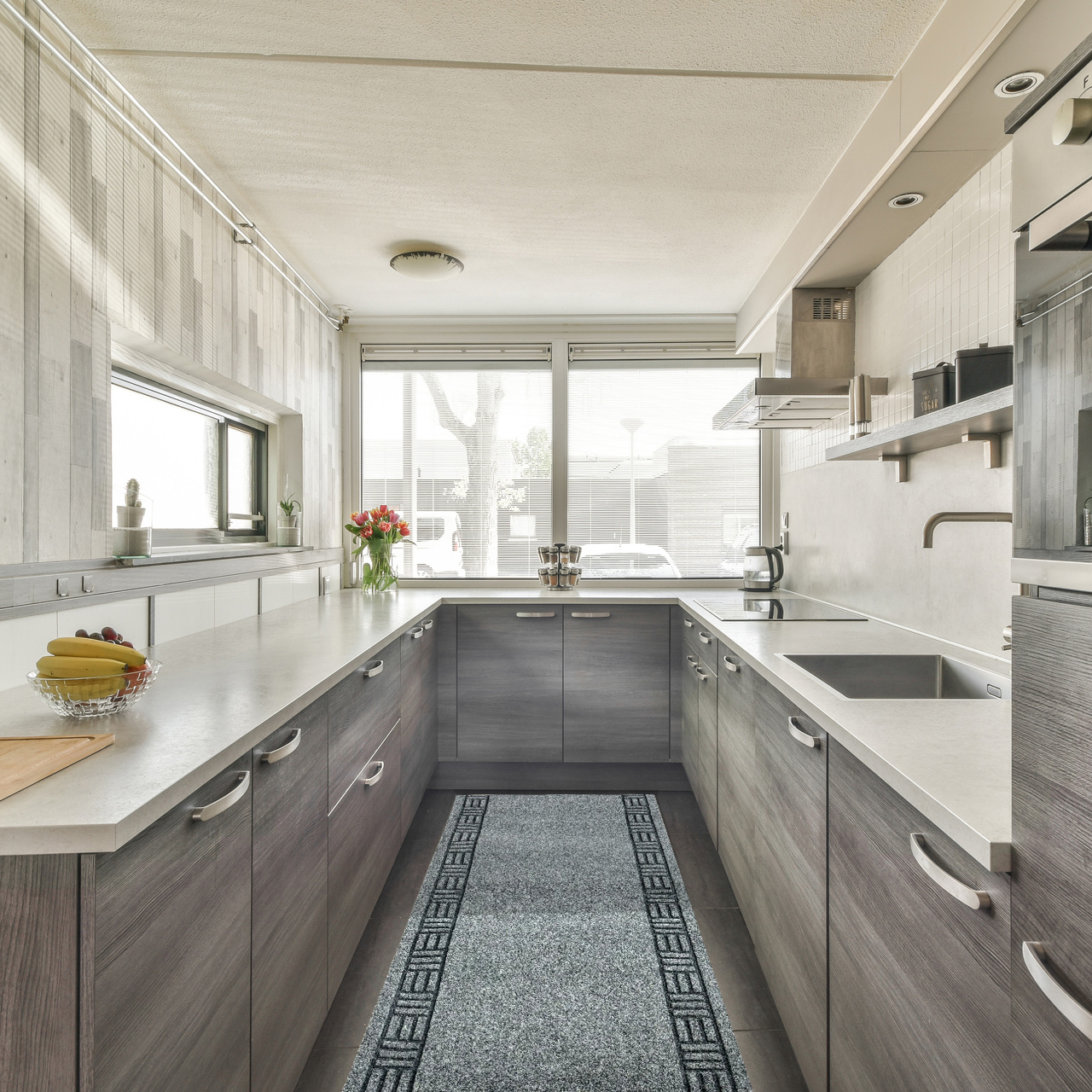 JYG MONACO Grijs Tapijtloper - Keukenloper – Antislip - 66cm breed