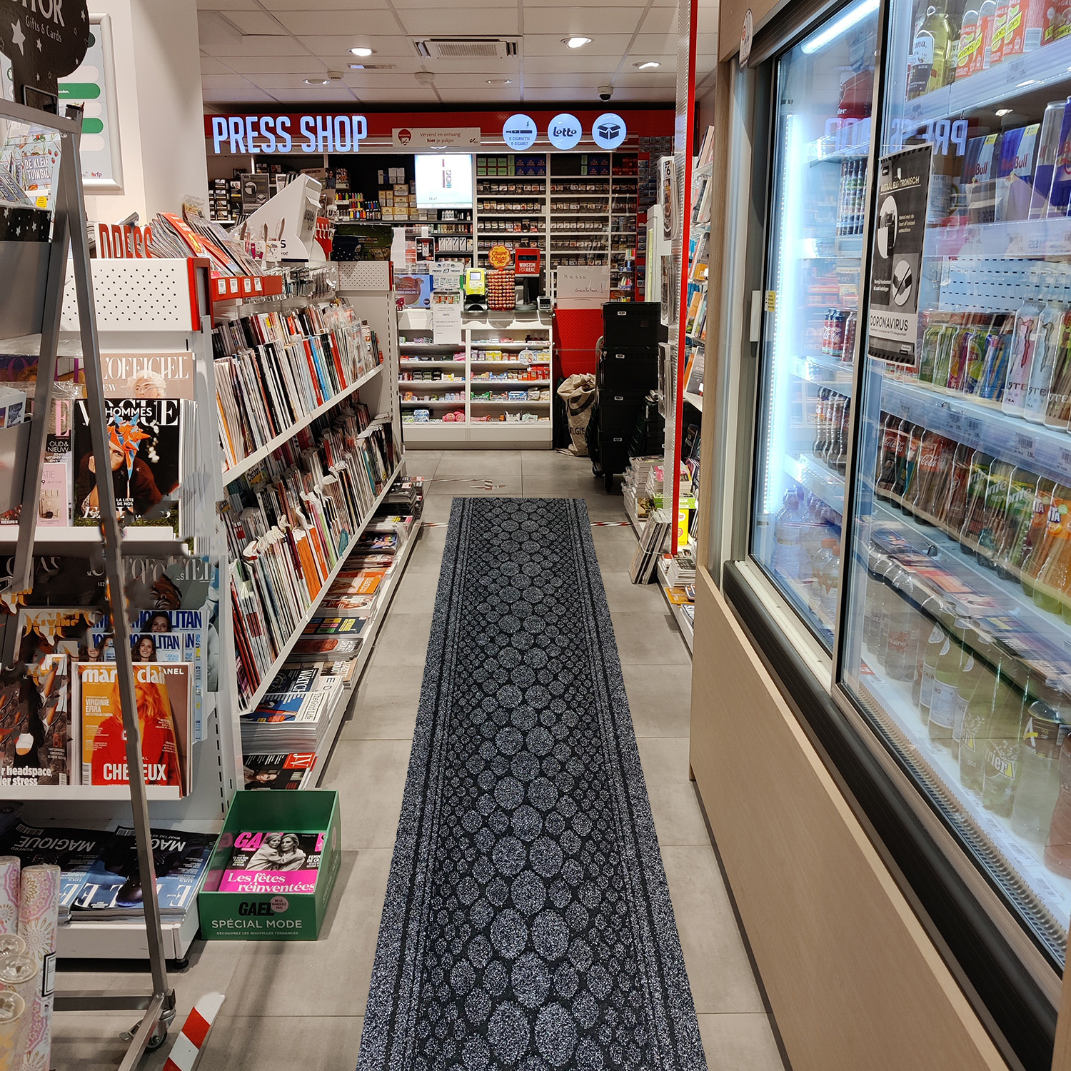 JYG Stone antraciet - Antislip Naaldvilt Loper – 66 cm breed