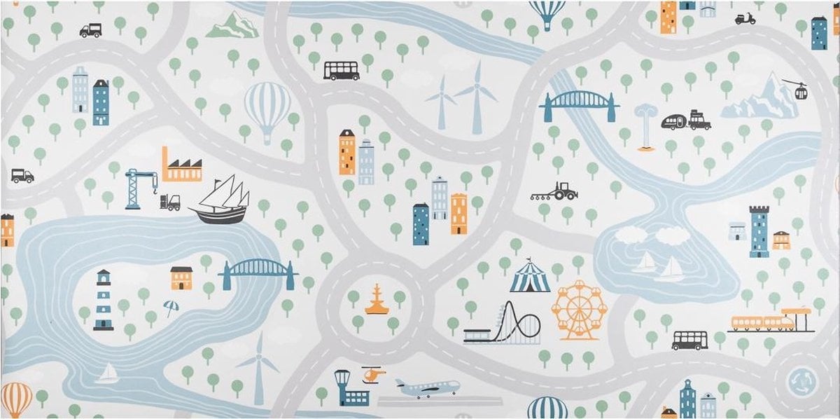 Vinypastel - Vinyl Verkeerstapijt - Verkeerskleed - speelmat