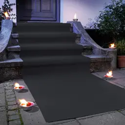 Zwarte Loper op lengte - 200 cm