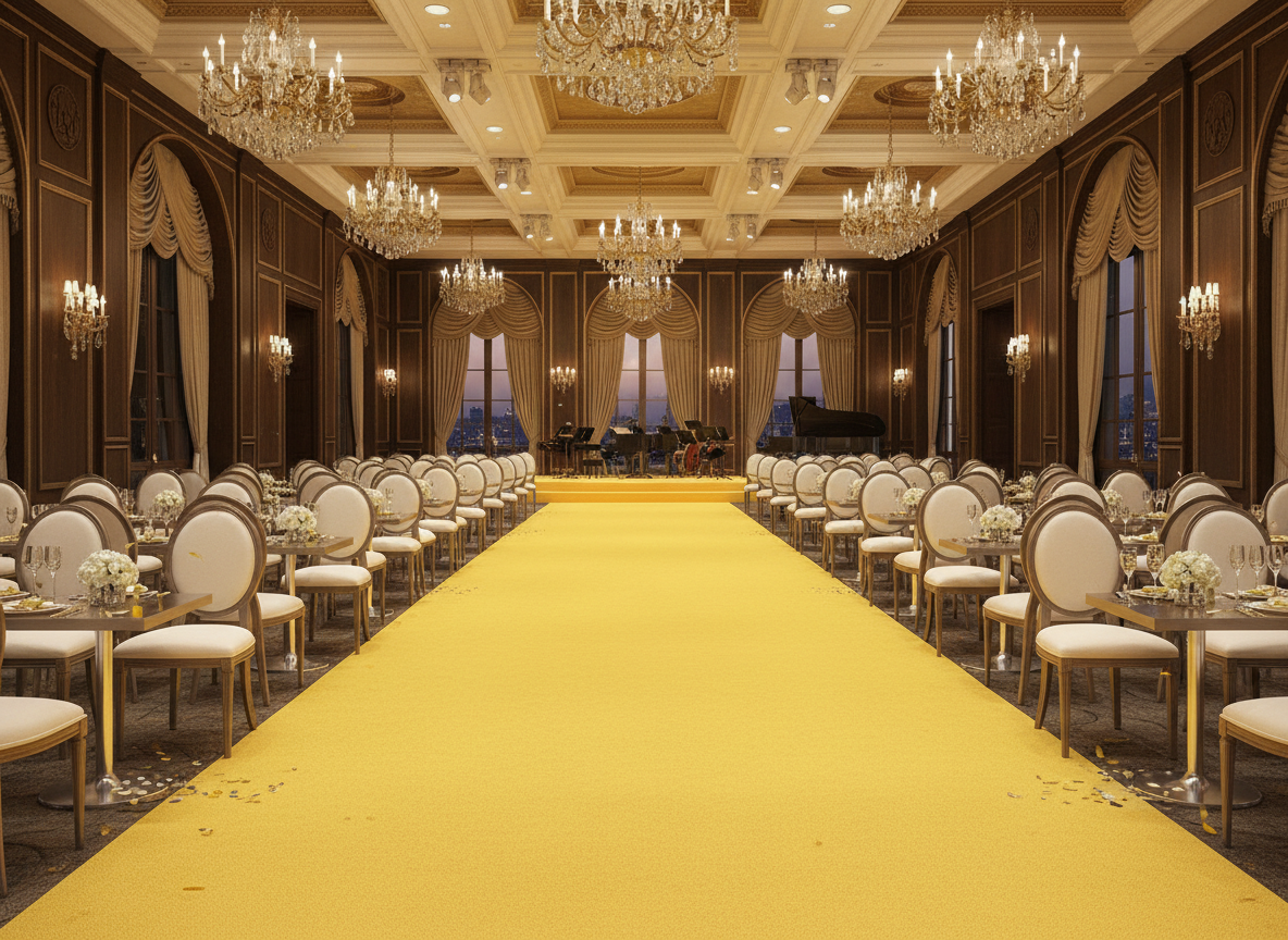 JYG Rode Loper – Gele Variant | Event Tapijt 1m Breed